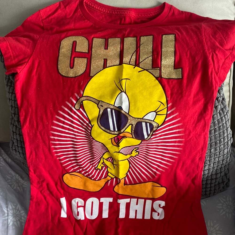 Juniors Large Red Tweety tee